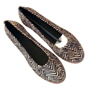 NWOT M4DE leather / calf hair flats